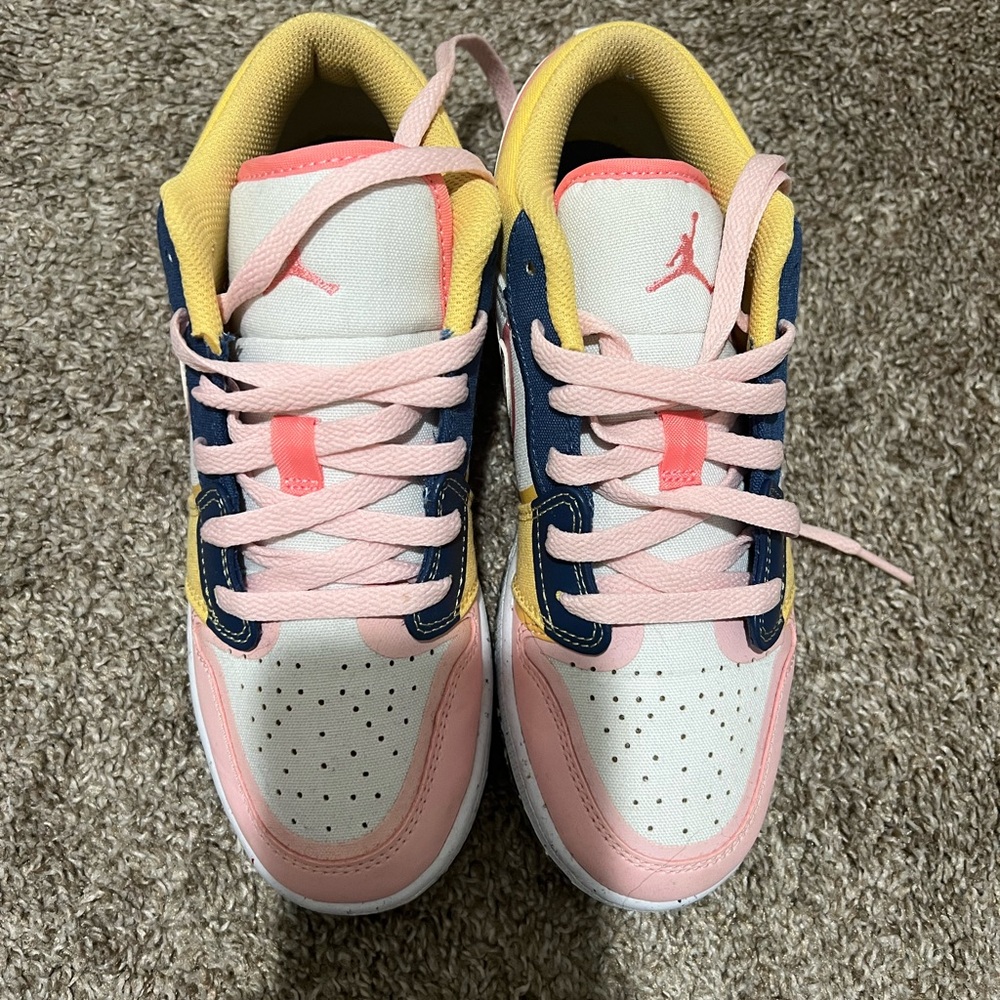 Jordan Kids Sneakers in Pink, Yellow, and Navy